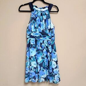 KAY UNGER Blue Floral Sundress - Size 6